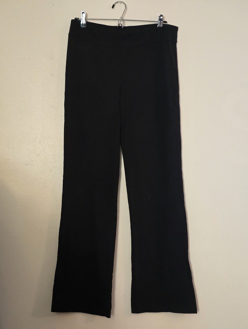 Classic Black Pull-On Wide-Leg Track Pants